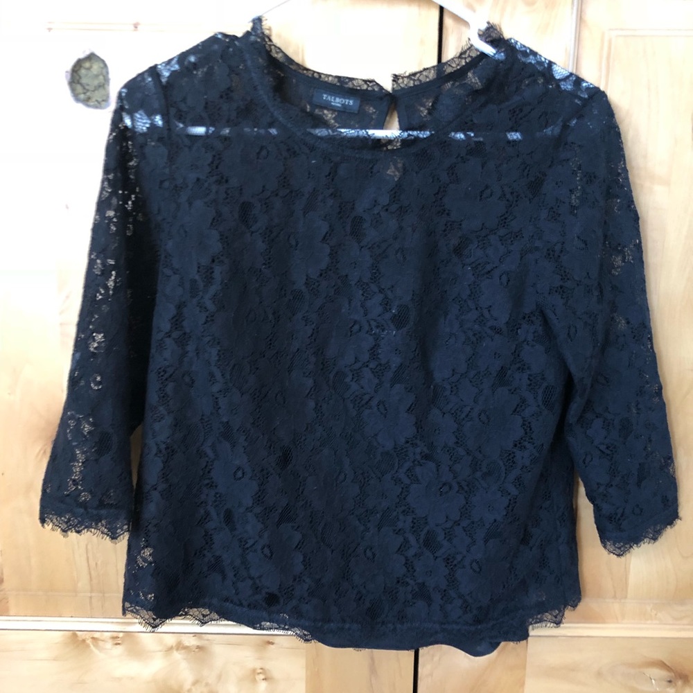 Talbots black lace shirt size: XS